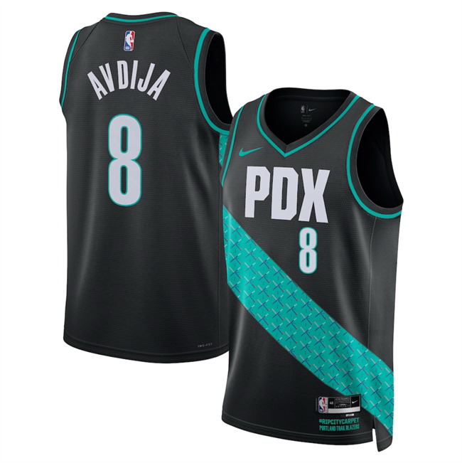 Personalized Men’s Portland Trail Blazers #8 Deni Avdija Black 2025 26 City Edition Edition Stitched Basketball Jersey