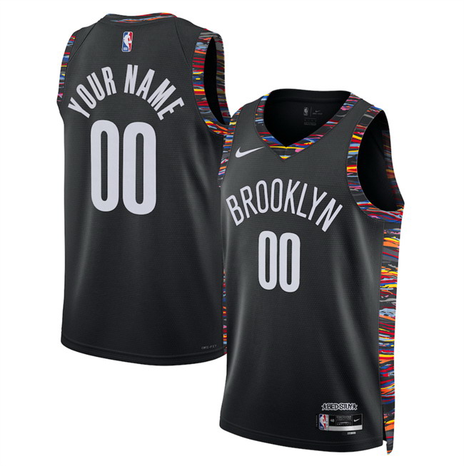 Personalized Men’s Brooklyn Nets Active Player Black 2025 26 City Edition Stitched Basketball Jersey