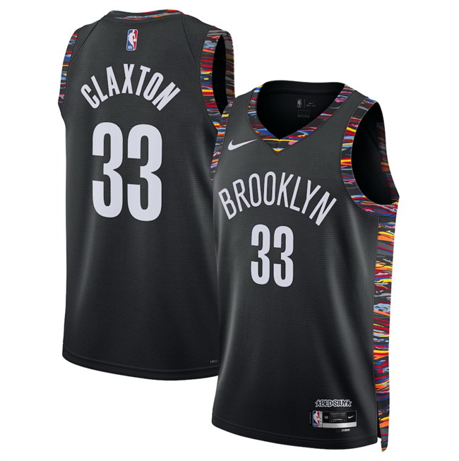 Personalized Men’s Brooklyn Nets #33 Nic Claxton Black 2025 26 City Edition Stitched Basketball Jersey