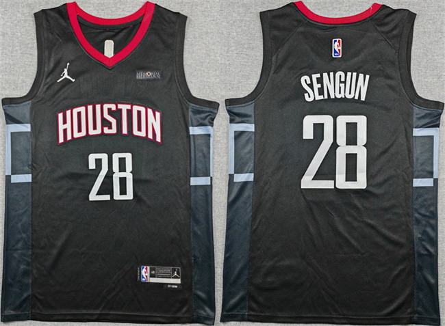 Personalized Men’s Houston Rockets #28 Alperen Sengun Black Statement Edition Stitched Jersey