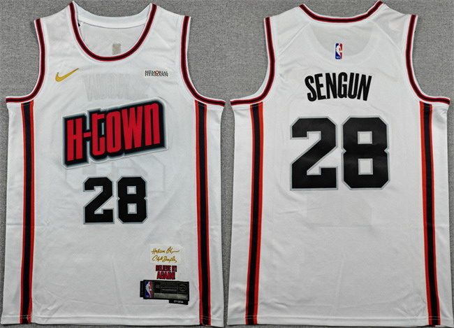 Personalized Men’s Houston Rockets #28 Alperen Sengun White 2024 25 City Edition Stitched Jersey