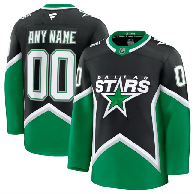 Personalized Men’s Dallas Stars Black 2025-26 Alternate Stitched Hockey Jersey