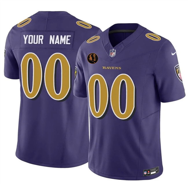 Personalized Men’s Baltimore Ravens Active Player Purple 2025 F.U.S.E. With John Madden Patch Limited Football Jersey