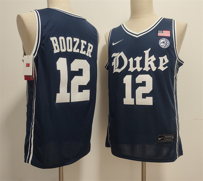 Personalized Men’s Duke Blue Devils #12 Cameron Boozer Navy Stitched Basketball Jersey