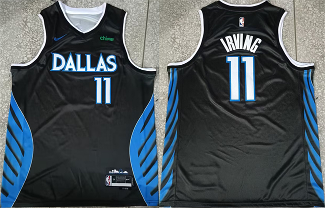 Personalized Men’s Dallas Mavericks #11 Kyrie Irving Black 2025-26 City Edition Stitched Basketball Jersey