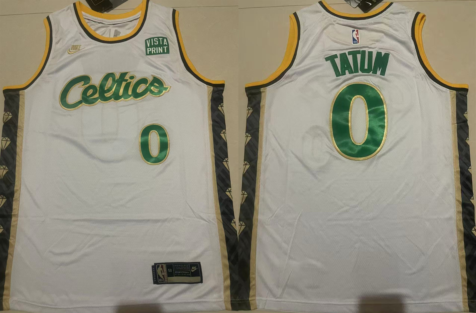 Personalized Men’s Boston Celtics #0 Jayson Tatum White Stitched Basketball Jersey