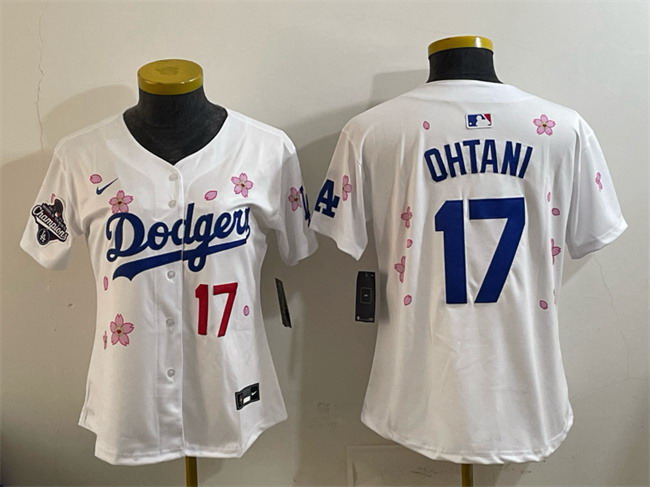 Personalized Youth Los Angeles Dodgers #17 Shohei Ohtani White 2025 World Series Champions Patch Tokyo Series Limited Stitched Baseball Jersey