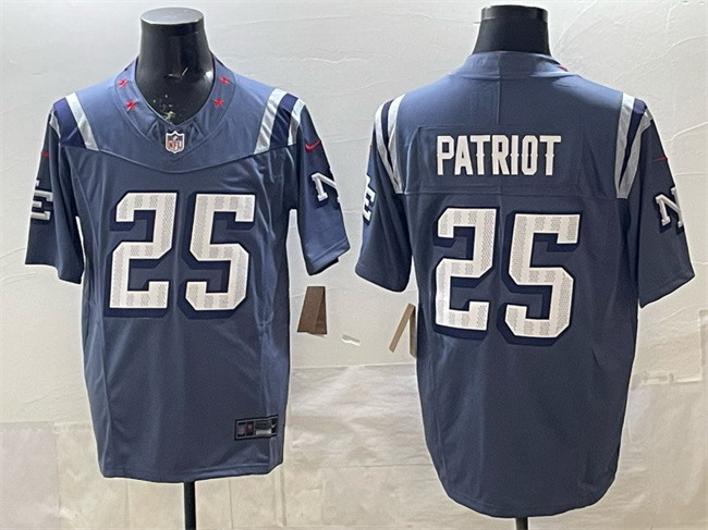 Personalized Men’s New England Patriots #25 Patriot 2025 F.U.S.E. Rivalries Limited Stitched Football Jersey