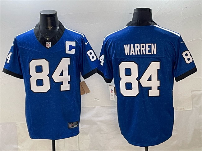 Personalized Men’s Indianapolis Colts #84 Tyler Warren Blue 2025 F.U.S.E. Throwback Limited Stitched Football Jersey