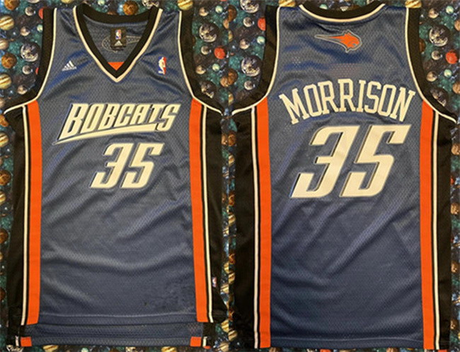 Personalized Men’s Charlotte Hornets #35 Adam Morrison Navy Stitched Basketball Jersey