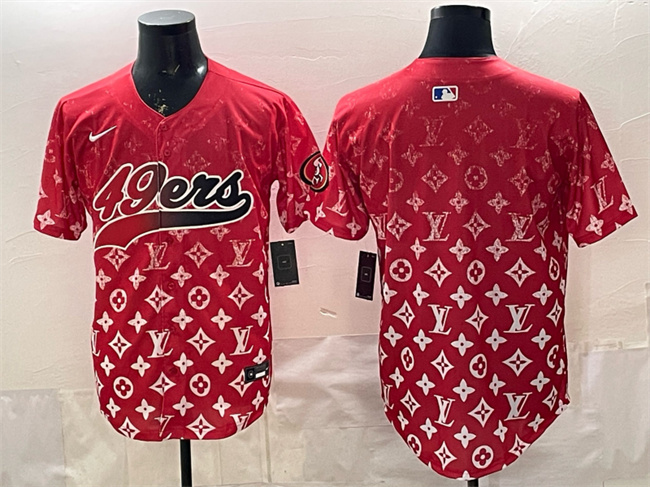 Personalized Men’s San Francisco 49ers Blank Red Limited Stitched Baseball Jersey