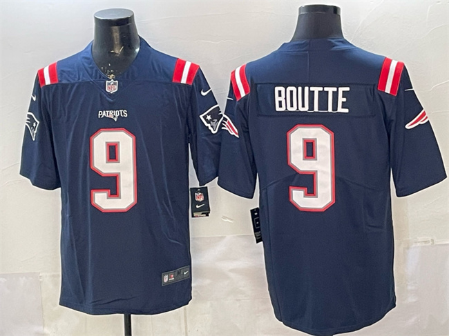 Personalized Men’s New England Patriots #9 Kayshon Boutte Navy Limited Stitched Football Jersey