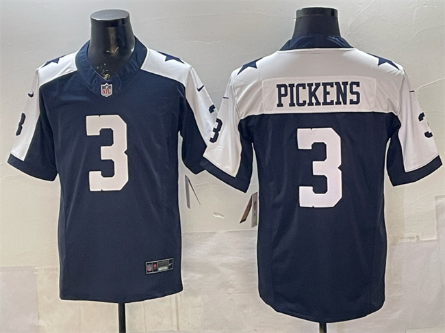 Personalized Men’s Dallas Cowboys #3 George pickens Navy F.U.S.E. Thanksgiving Limited Stitched Football Jersey