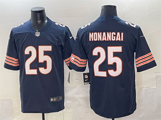 Personalized Men’s Chicago Bears #25 Kyle Monangai Navy Untouchable Stitched Football Jersey