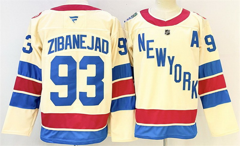 Personalized Men’s New York Rangers #93 Mika Zibanejad Beige 2025-26 Winter Classic With A Patch Stitched Hockey