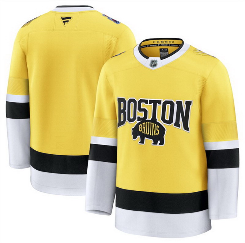 Personalized Men’s Boston Bruins Blank Gold 2026 Stadium Series Stitched Hockey Jersey