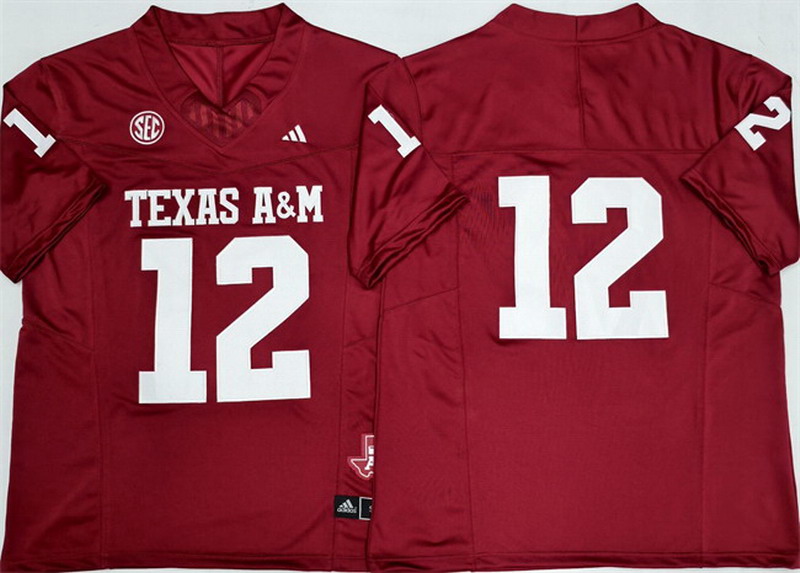 Personalized Men’s Texas A&M Aggies Lions #12 Premier Strategy Red 2025 F.U.S.E. Stitched Jersey