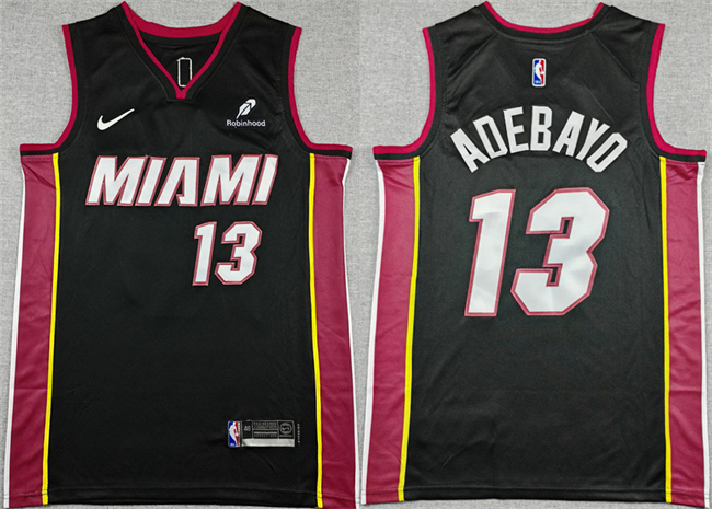 Personalized Men’s Miami Heat #13 Bam Adebayo Black Icon Edition Stitched Basketball Jersey