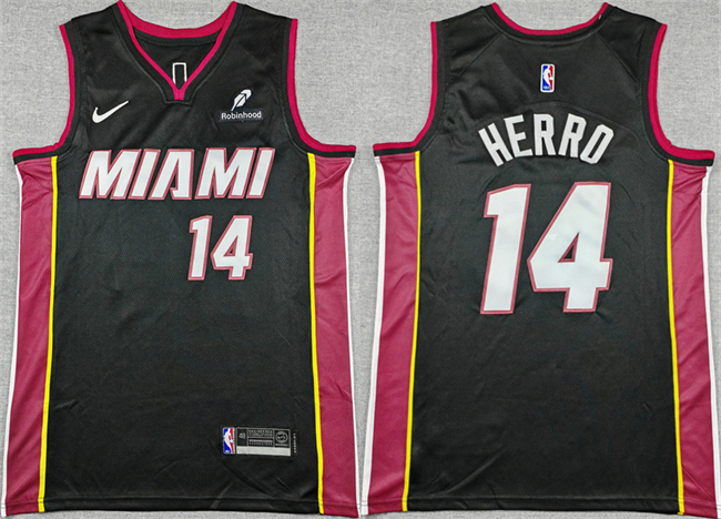Personalized Men’s Miami Heat #14 Tyler Herro Black Icon Edition Stitched Basketball Jersey