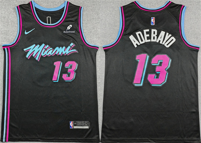 Personalized Men’s Miami Heat #13 Bam Adebayo Black 2025-26 City Edition Stitched Basketball Jersey