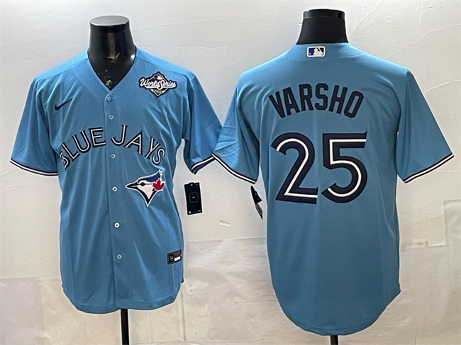 Personalized Men’s Toronto Blue Jays #25 Daulton Varsho Blue 2025 World Series Cool Base Stitched Baseball Jersey