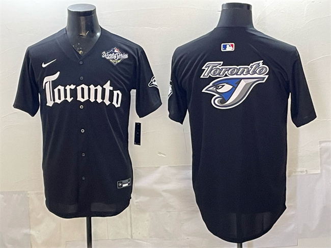 Personalized Men’s Toronto Blue Jays Team Big Logo Black 2025 World Series Gothic North Edition Limited Stitched Baseball Jersey