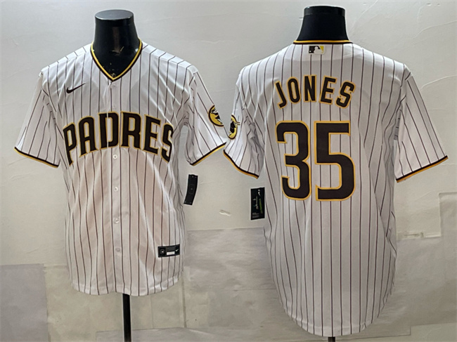 Personalized Men’s San Diego Padres #35 Randy Jones White Cool Base Stitched Baseball Jersey