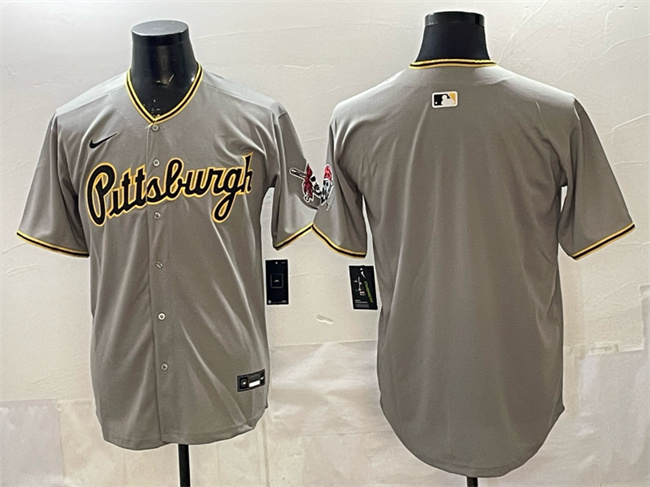 Personalized Men’s Pittsburgh Pirates Blank Gray Limited Stitched Baseball Jersey