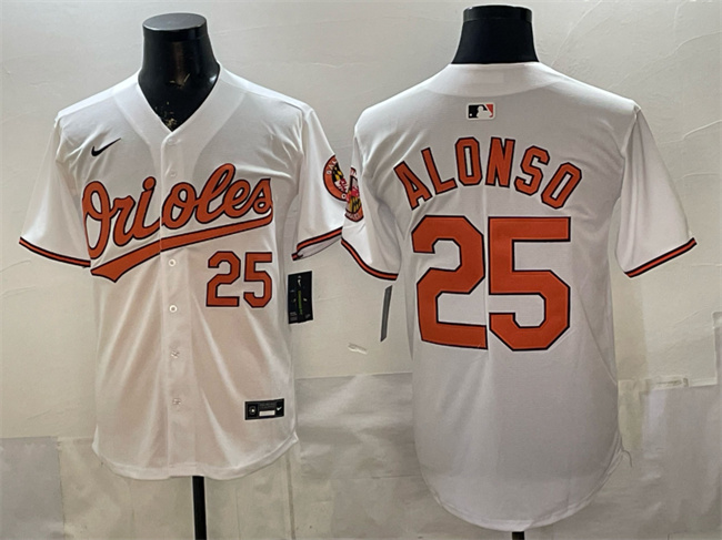 Personalized Men’s Baltimore Orioles #25 Pete Alonso White 2025 Home Limited Stitched Baseball Jersey