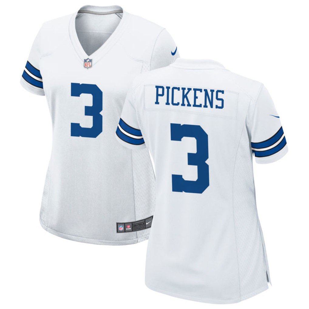 Personalized Women Dallas Cowboys #3 George Pickens White Limited jersey
