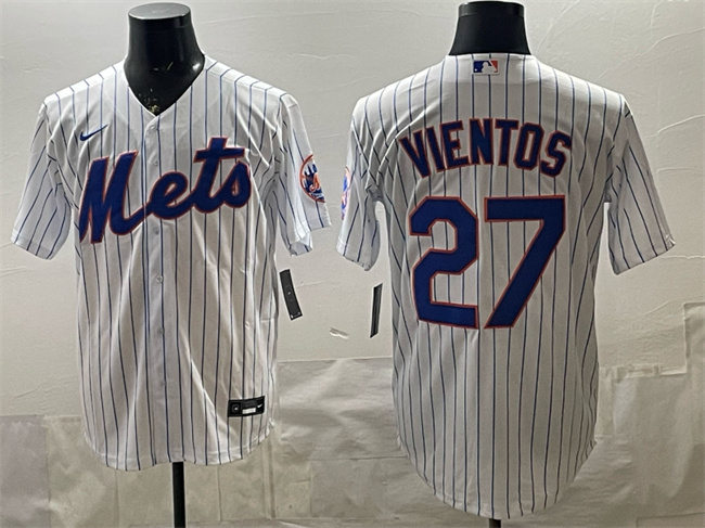 Personalized Men’s New York Mets #27 Mark Vientos White Cool Base Stitched Baseball Jersey