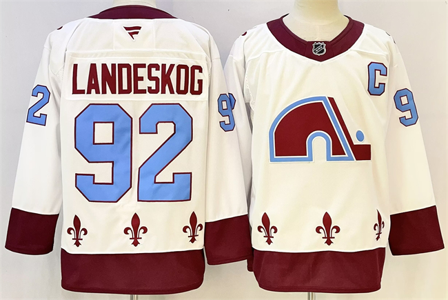 Personalized Men’s Colorado Avalanche #92 Gabriel Landeskog White 2024-25 With C Patch Stitched Jersey