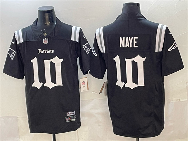 Personalized Men’s New England Patriots #10 Drake Maye Black F.U.S.E. Gothic Revolution Edition Stitched Football Jersey