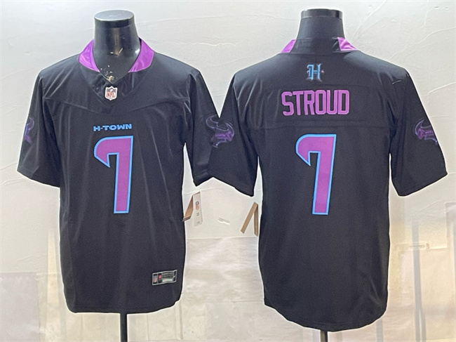 Personalized Men’s Houston Texans #7 C.J. Stroud Black F.U.S.E. 2025 DJ SCREW Limited Stitched Football Jersey
