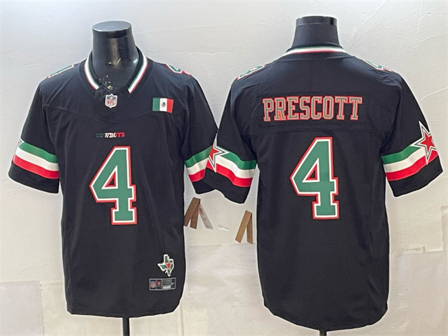 Personalized Men’s Dallas Cowboys #4 Dak Prescott 2024 Mexico Black F.U.S.E. Stitched Football Jersey