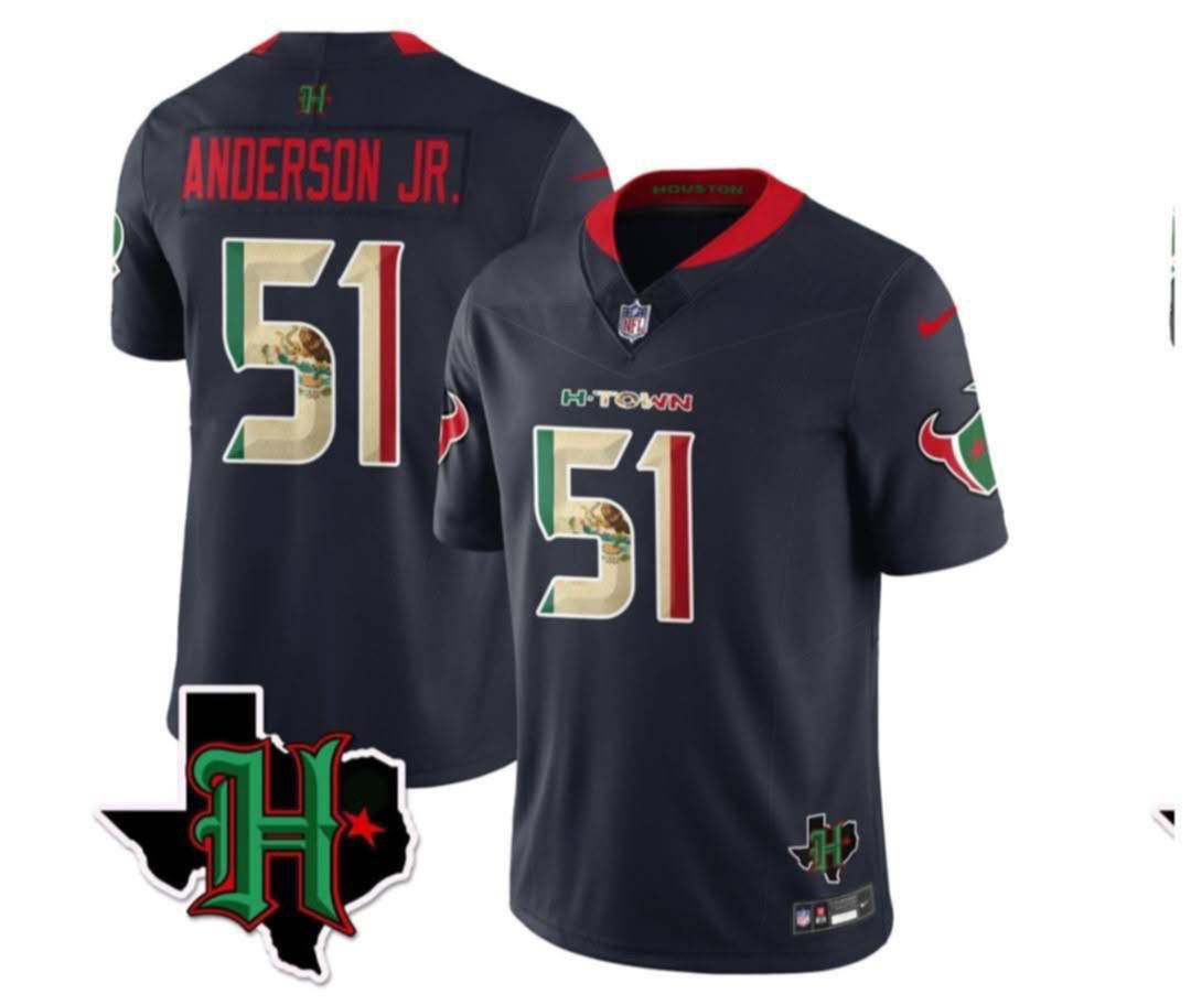 Personalized Men’s Houston Texans #51 Will Anderson Jr. F.U.S.E. Mexican Limited Stitched Football Jersey