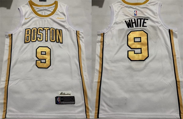 Personalized Men’s Boston Celtics #9 Derrick White White 2025-26 City Edition Stitched Basketball Jersey