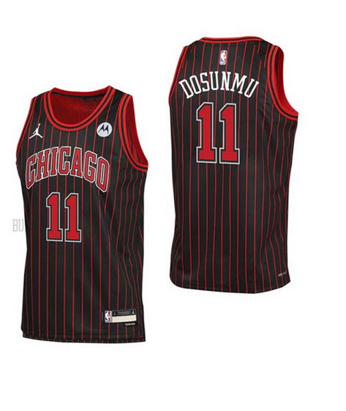 Personalized Men’s Chicago Bulls #11 Ayo Dosunmu Black Stitched Basketball Jersey