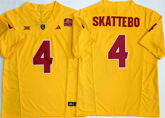 Personalized Men’s Arizona State Sun Devils #4 Cam Skattebo Gold 2025 F.U.S.E. Limited Stitched Jersey