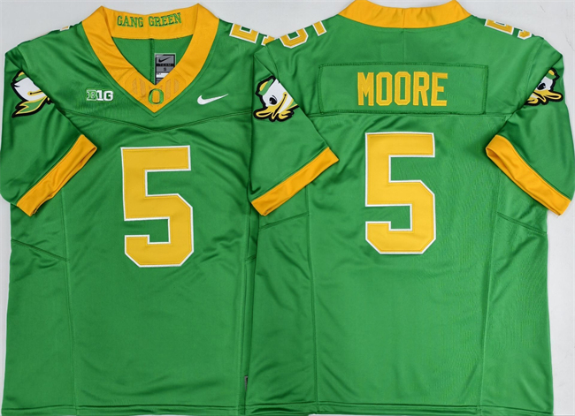 Personalized Men’s Oregon Ducks #5 Dakorien Moore Green 2026 F.U.S.E. Stitched Jersey