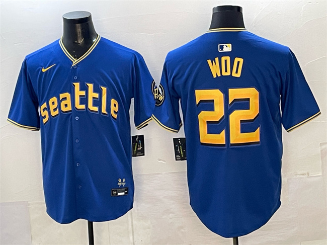 Personalized Men’s Seattle Mariners #22 Bryan Woo Royal 2025 Limited Stitched jersey