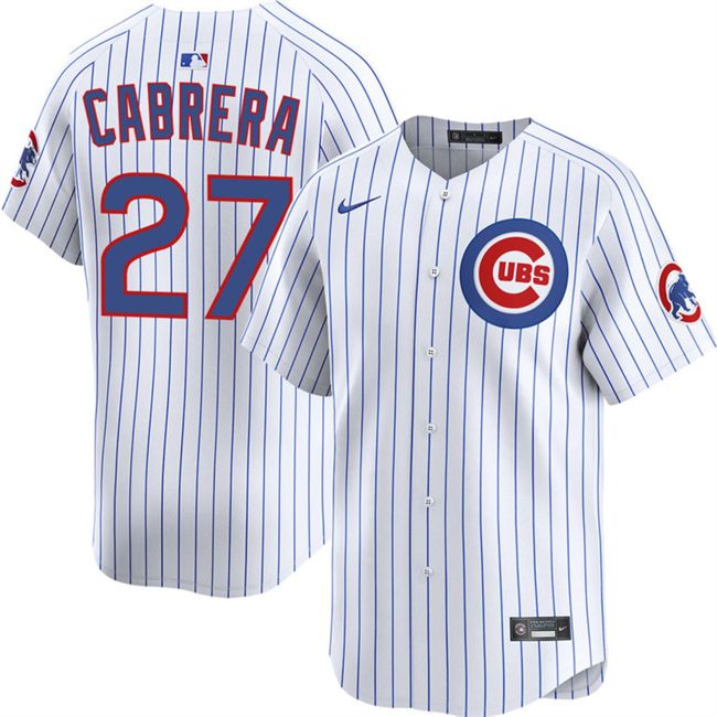 Personalized Men’s Chicago Cubs #27 Edward Cabrera White 2026 Home Limited Stitched Baseball Jersey