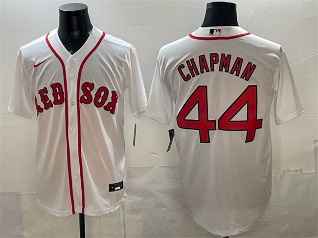 Personalized Men’s Boston Red Sox #44 Aroldis Chapman White Cool Base Stitched Baseball Jersey