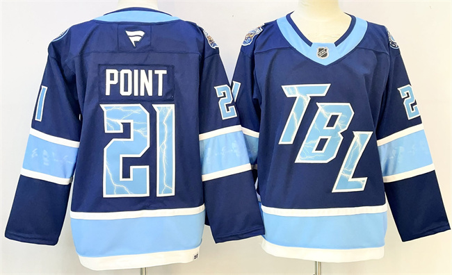 Personalized Men’s Tampa Bay Lightning #21 Brayden Point Blue 2026 Stadium Series Stitched Jersey