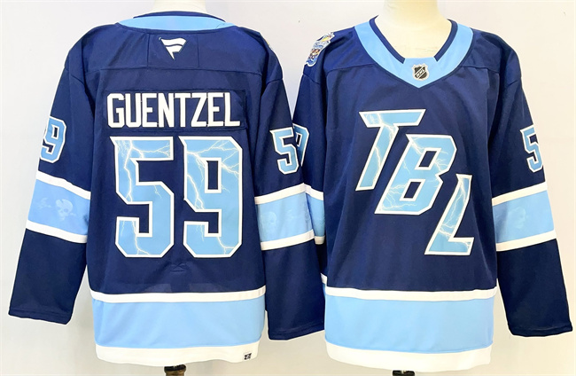 Personalized Men’s Tampa Bay Lightning #59 Jake Guentzel Blue 2026 Stadium Series Stitched Jersey