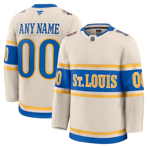 Personalized Men’s St. Louis Blues Active Player Cream 2024-25 Winter Classic Stitched Hockey Jersey