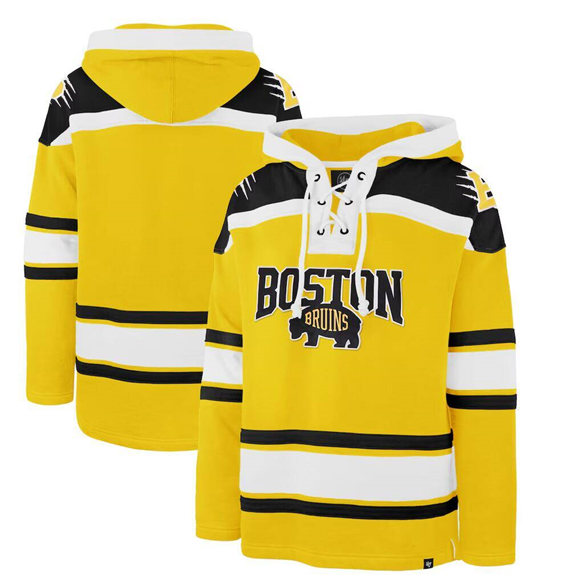 Personalized Men’s Boston Bruins 2026 Gold Superior Lacer Hoodie