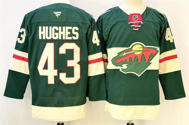 Personalized Men’s Minnesota Wild #43 Hunter Haight Green 2024-25 Home Stitched Hockey Jersey