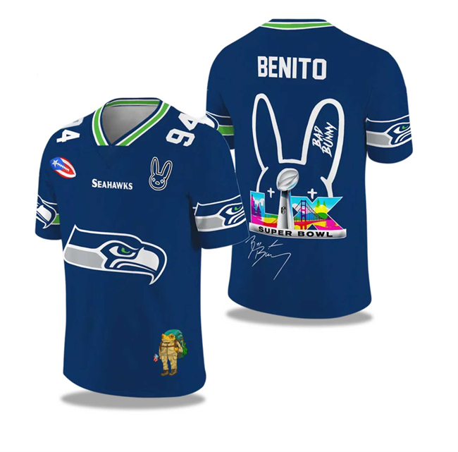 Personalized Men’s Seattle Seahawks 2025 2026 Bowl LX Print Jersey