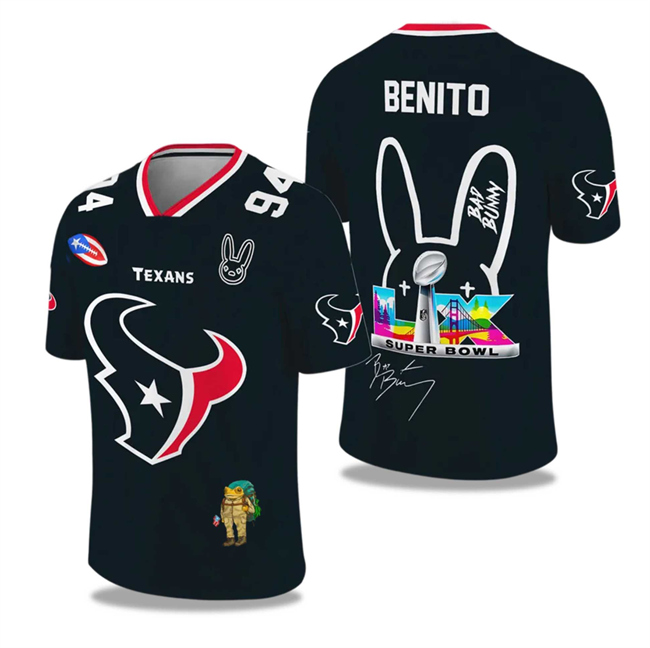 Personalized Men’s Houston Texans 2025 2026 Bowl LX Print Jersey